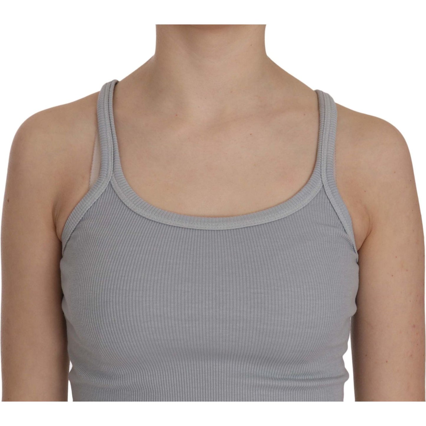 PINK MEMORIES Light Grey Sleeveless Spaghetti Strap Blouse