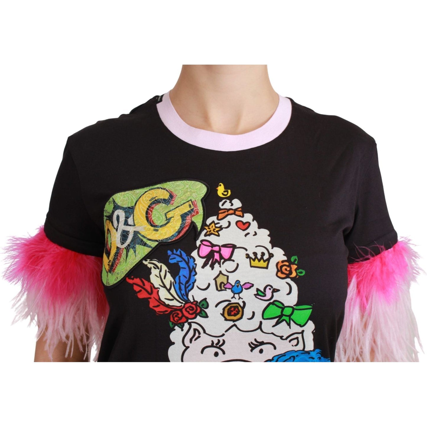 Dolce & Gabbana Black YEAR OF THE PIG Top Cotton T-shirt