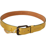 John Galliano Gold Genuine Leather Rustic Silver Buckle Waist Belt BEL8142 -100