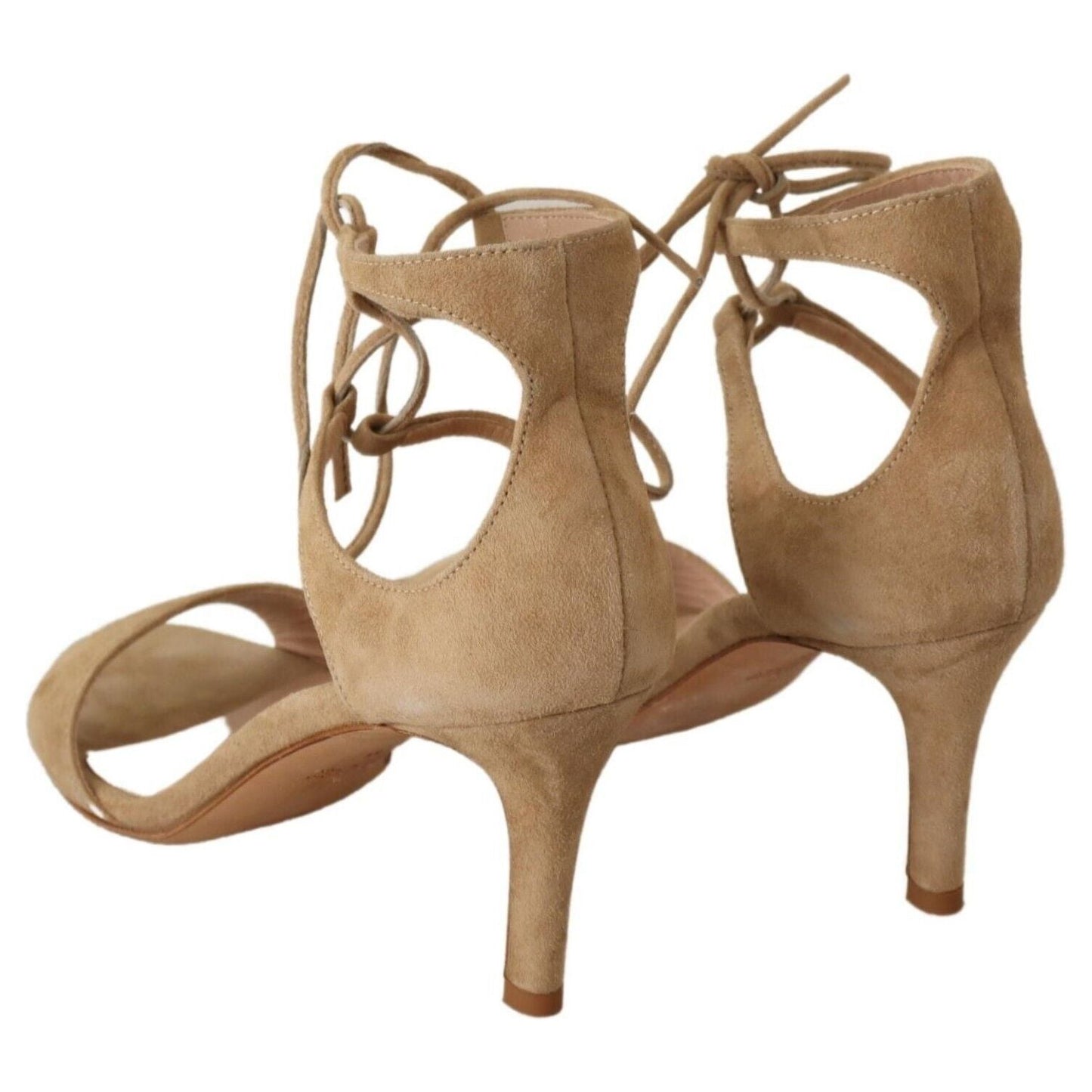 Maria Christina Beige Suede Leather Ankle Strap Pumps Shoes WOMAN PUMPS