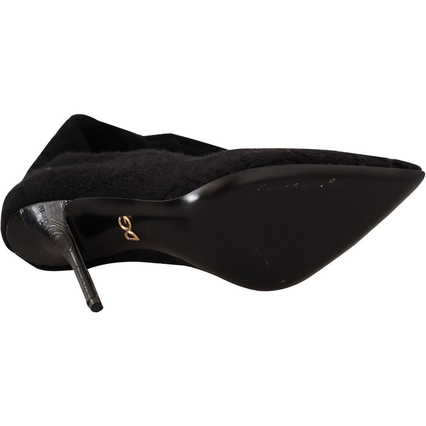 Dolce & Gabbana Black Stretch Socks Knee High Booties Shoes