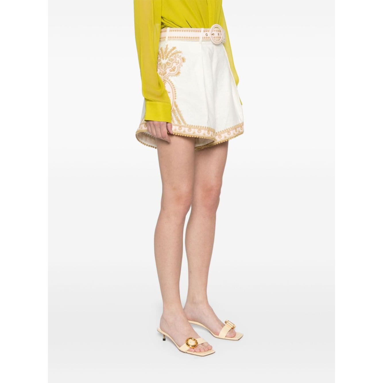 Zimmermann Waverly embroidered linen shorts