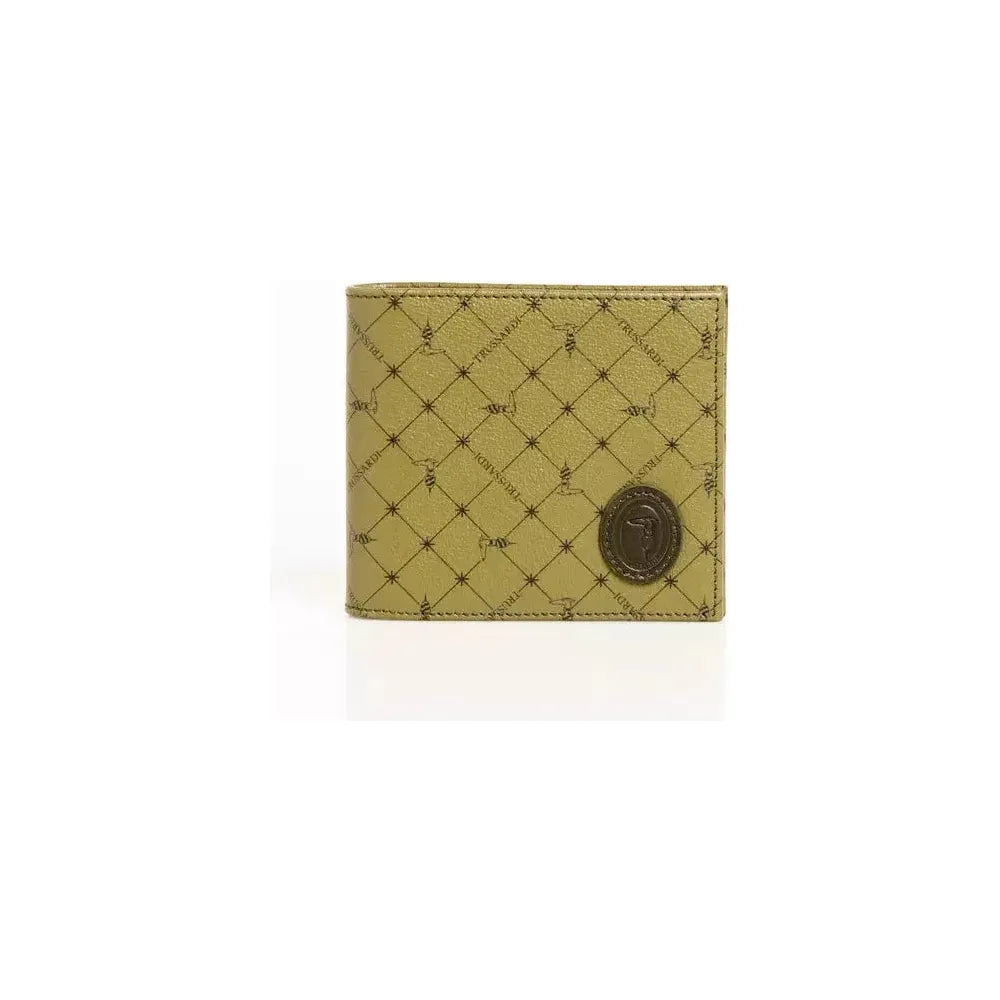 Trussardi Green Leather Men Wallet TR-21575