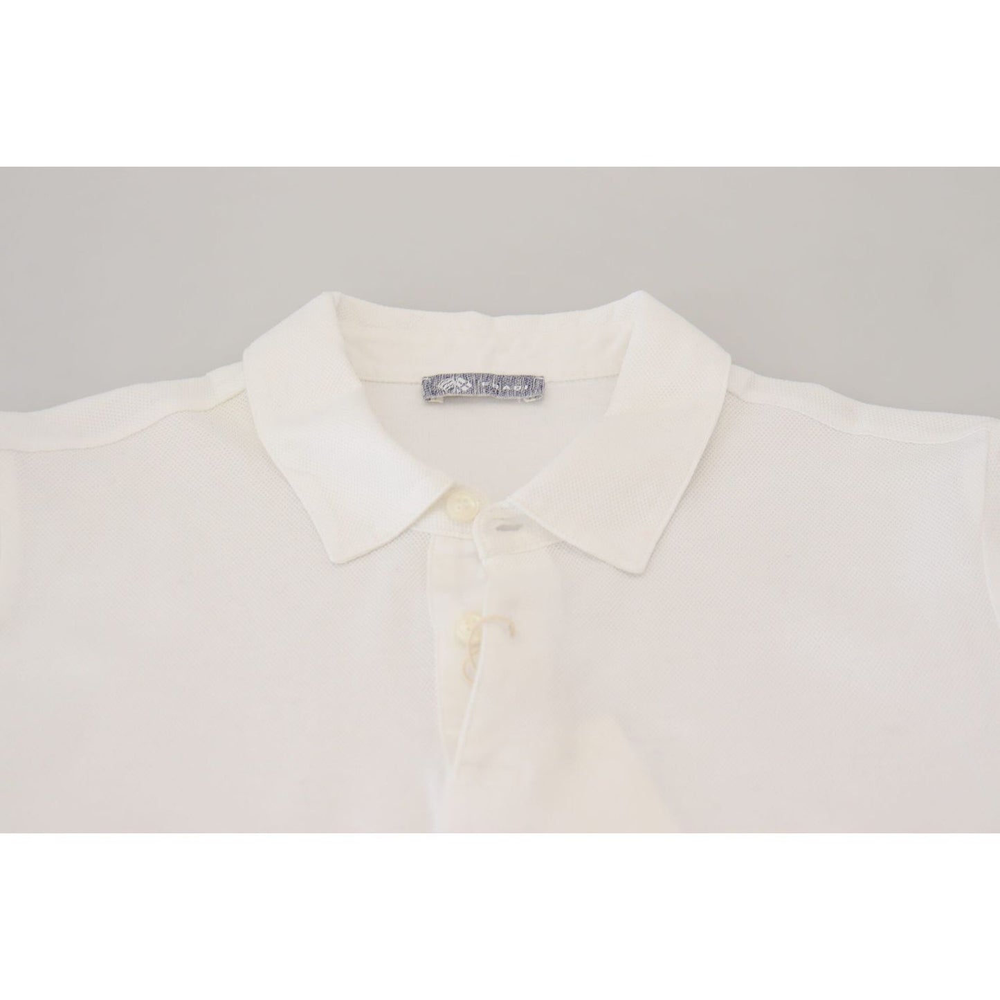 FRADI White Cotton Collared Short Sleeves Polo T-shirt