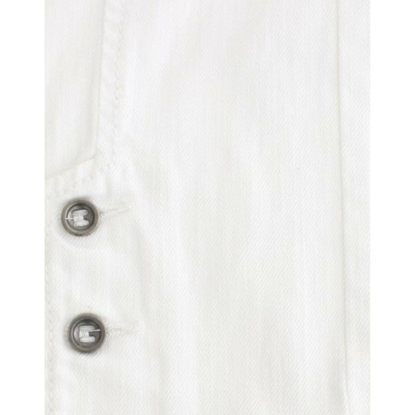 Ermanno Scervino White Cropped Jeans Denim Pants Branded Capri
