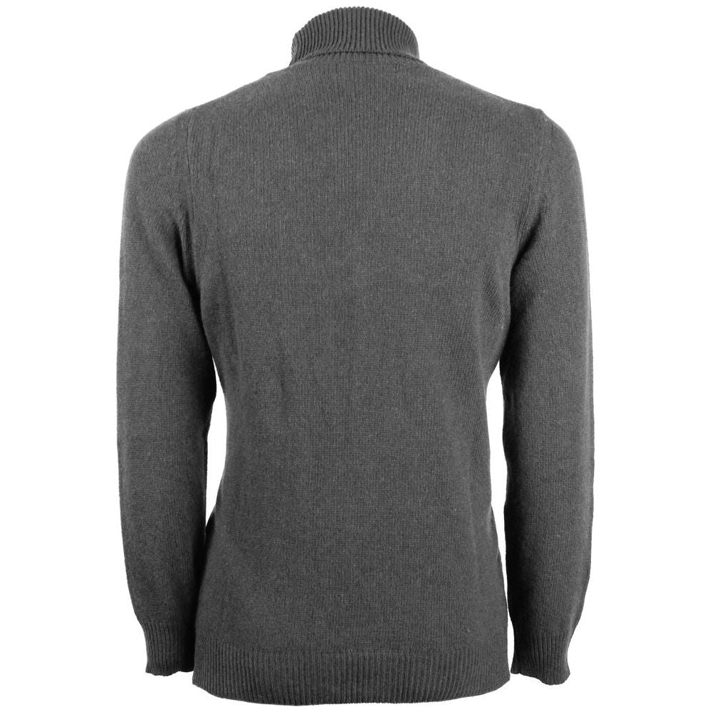 Emilio Romanelli Gray Cashmere Men's Turtleneck Sweater