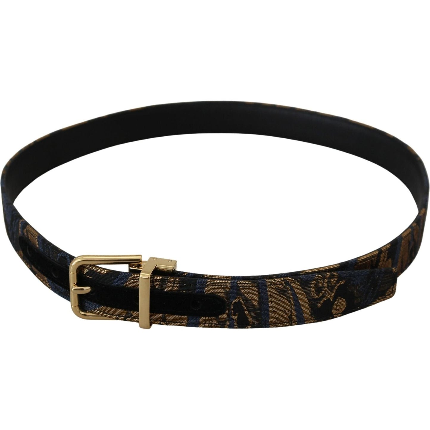 Dolce & Gabbana Multicolor Jacquard Leather Logo Buckle Belt