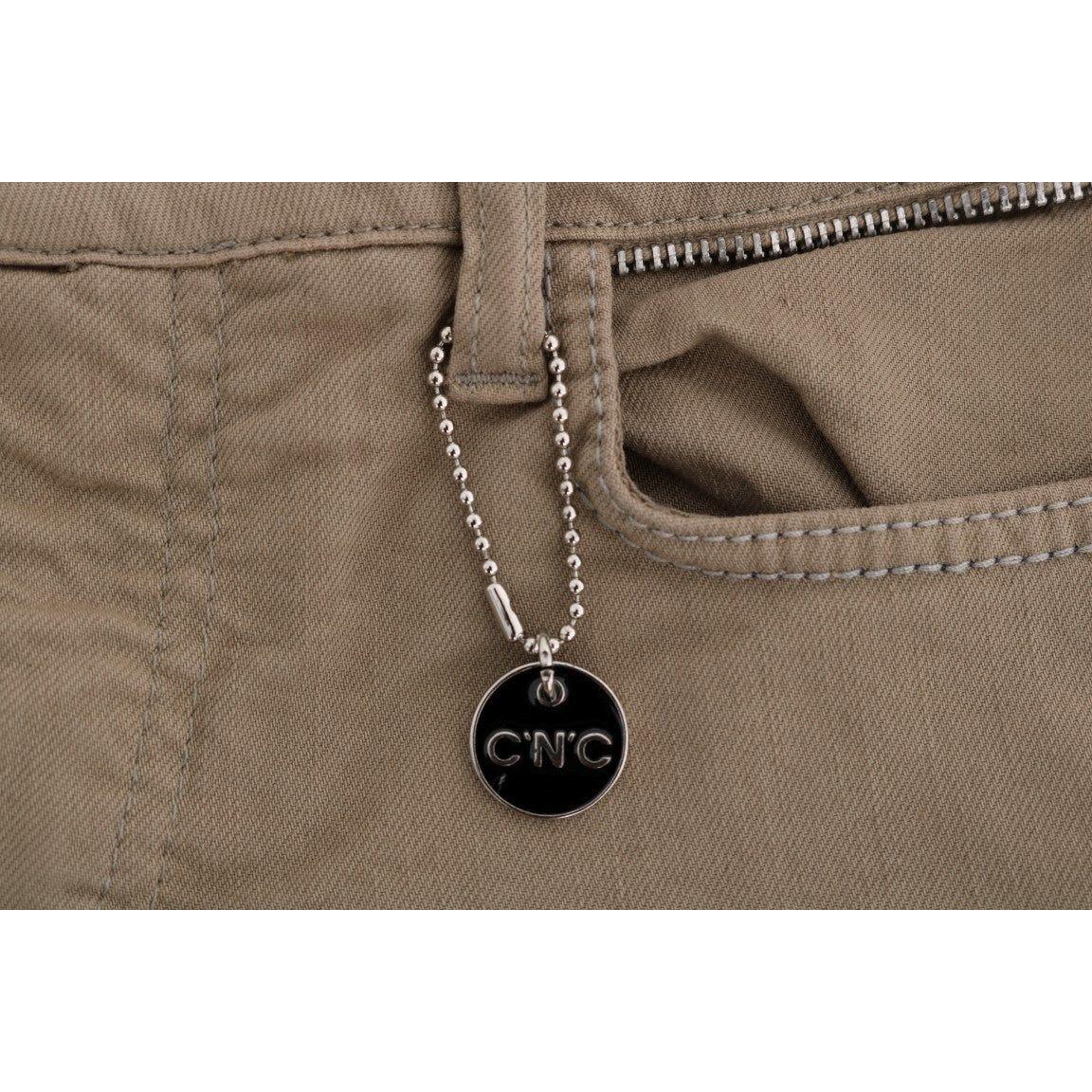 Costume National Beige Cotton Stretch Slim Fit Jeans Jeans & Pants