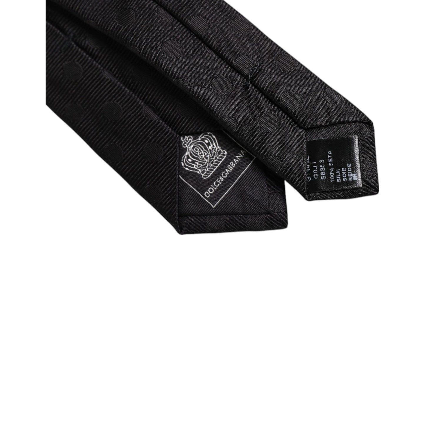 Dolce & Gabbana Black Circles Silk Adjustable Necktie Tie