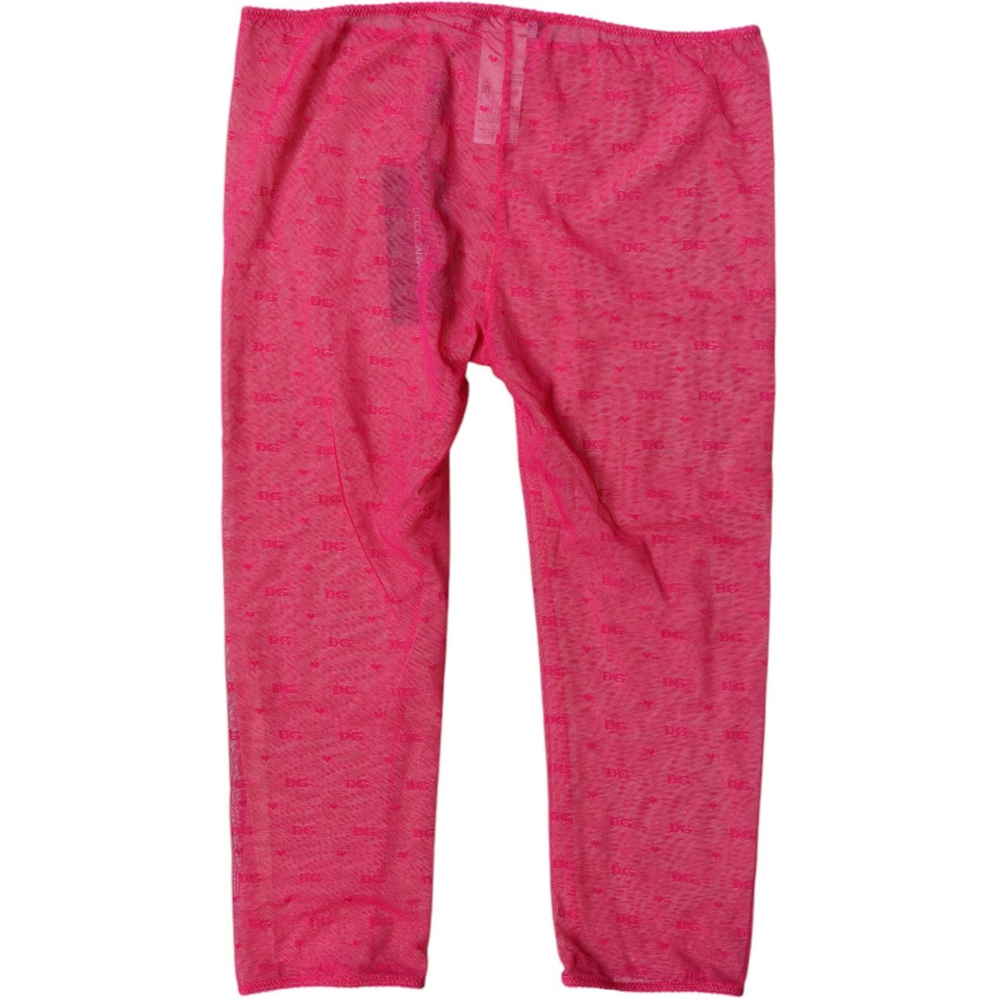 Dolce & Gabbana Fuchsia Logo Lace Lingerie Cropped Tight Underwear BIK1984-2