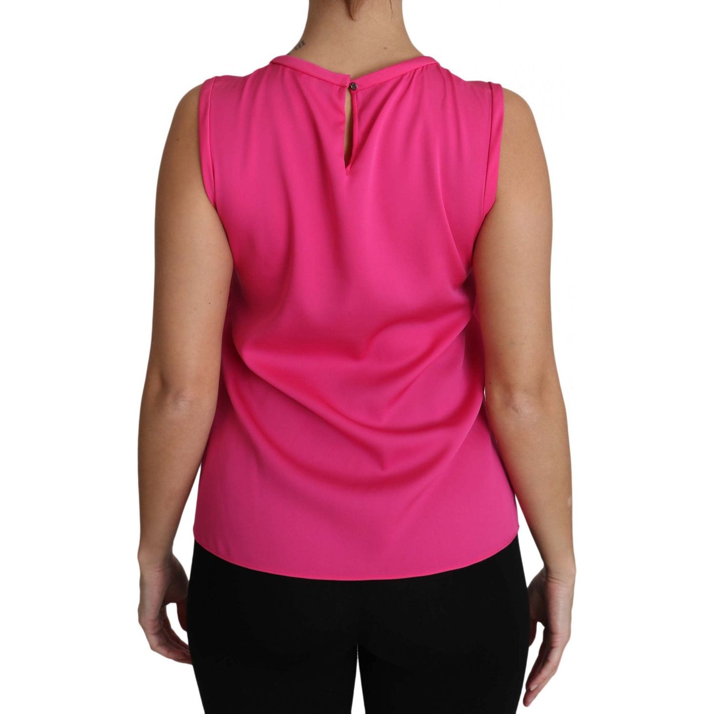 Dolce & Gabbana Pink Family Silk Tank Mama Blouse Top Shirt