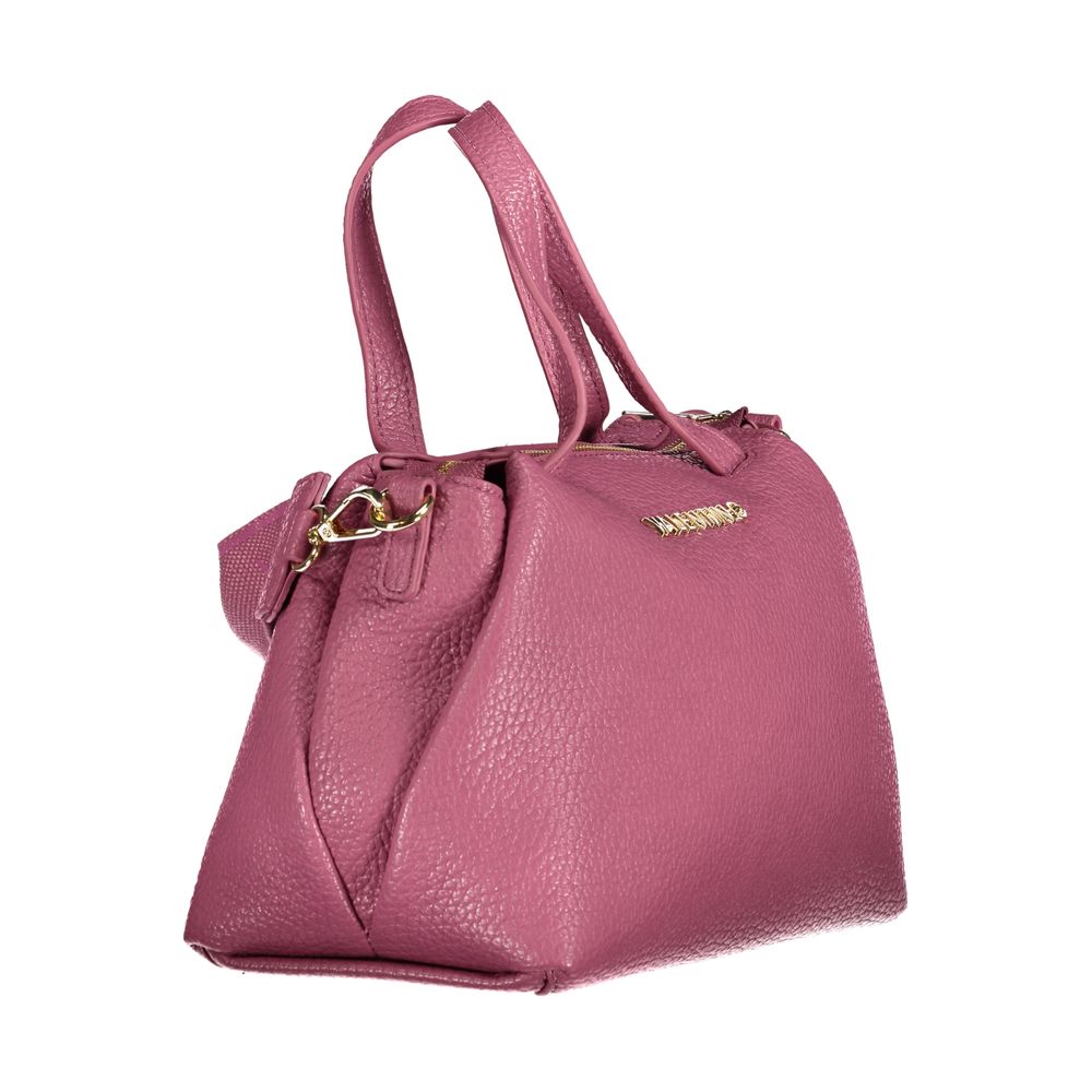 Mario Valentino Pink Polyethylene Women Handbag with dual handles and gold logo