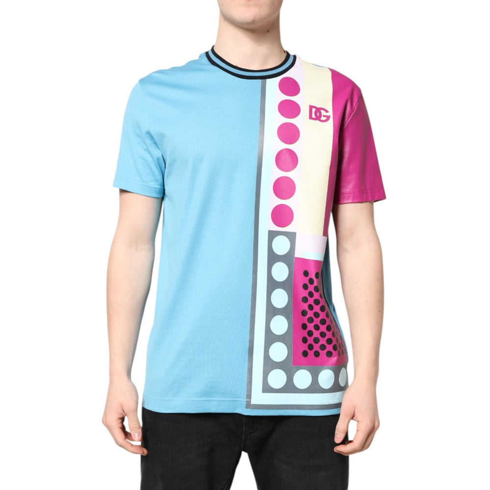 Dolce & Gabbana Multicolor Printed Logo Short Sleeve T-shirt TSH90312-50
