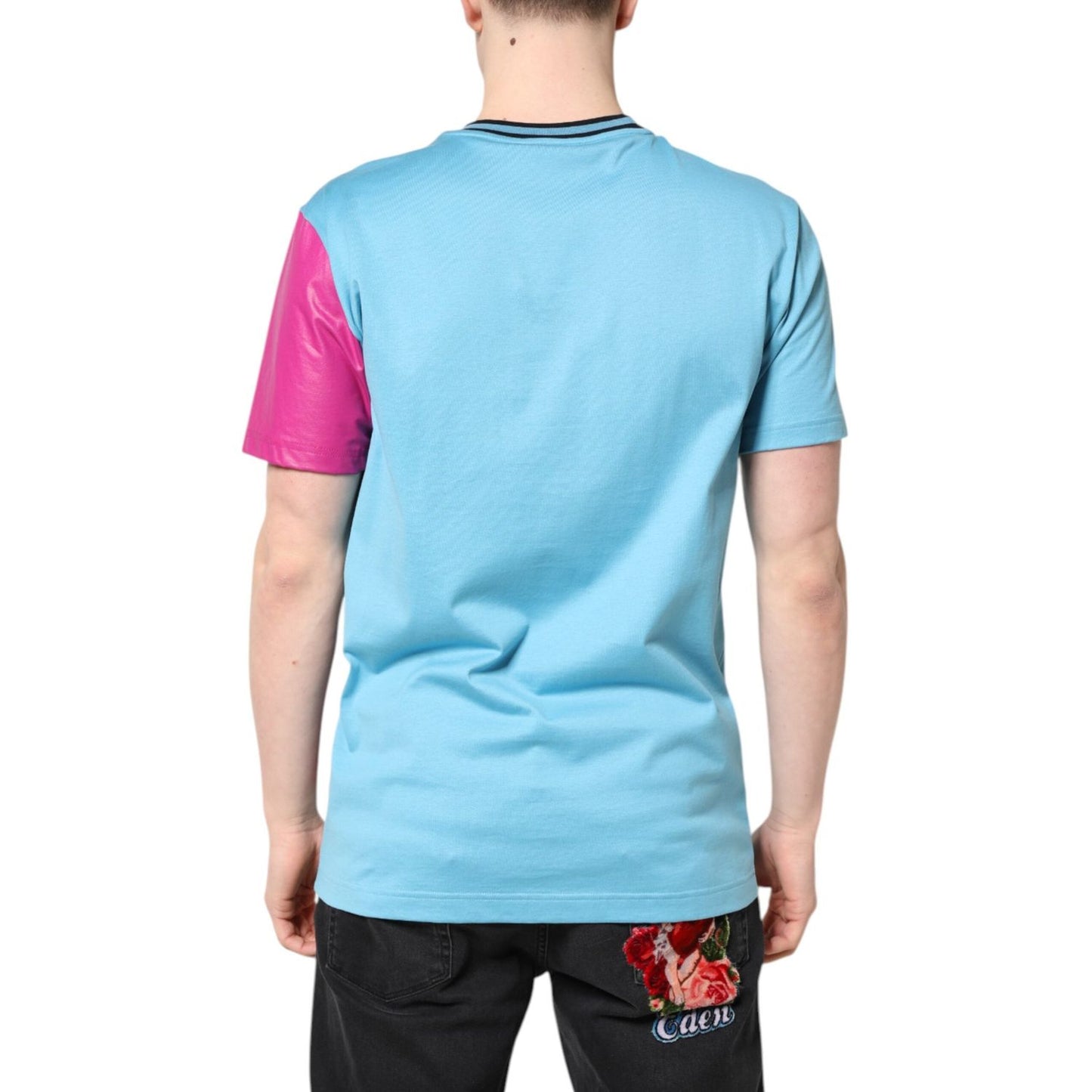 Dolce & Gabbana Multicolor Printed Logo Short Sleeve T-shirt TSH90312-50