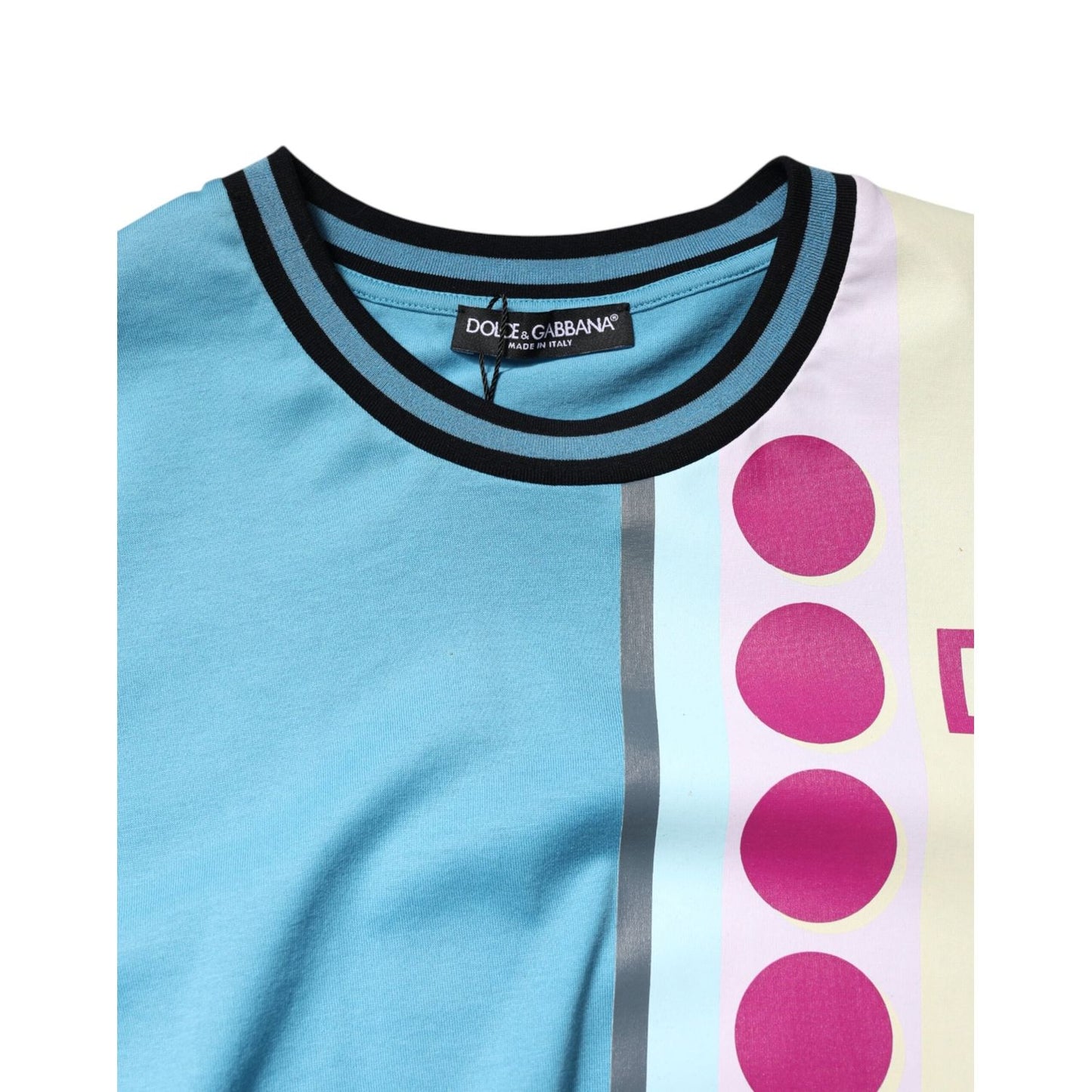 Dolce & Gabbana Multicolor Printed Logo Short Sleeve T-shirt TSH90312-50