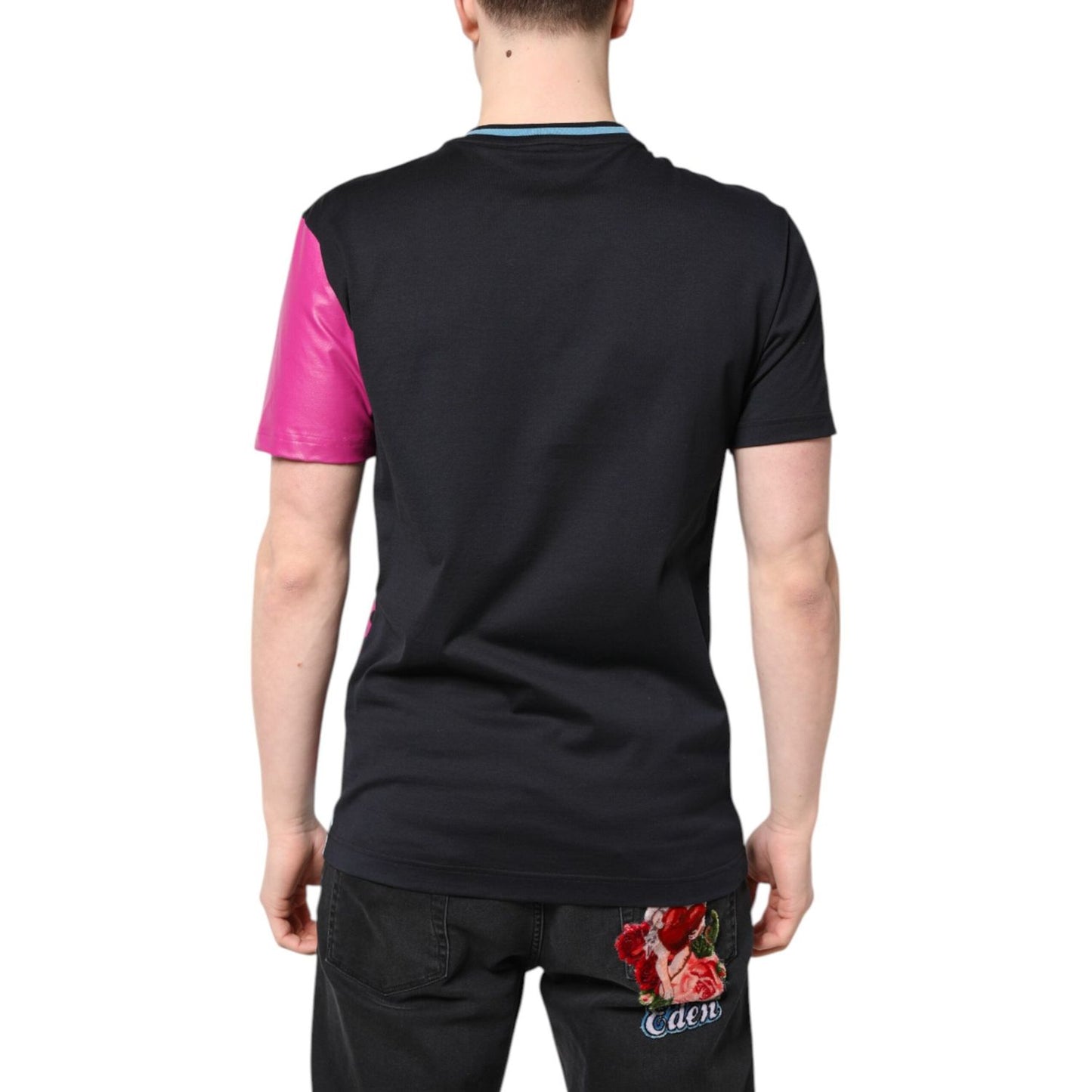Dolce & Gabbana Multicolor Printed Logo Short Sleeve T-shirt TSH90322-50