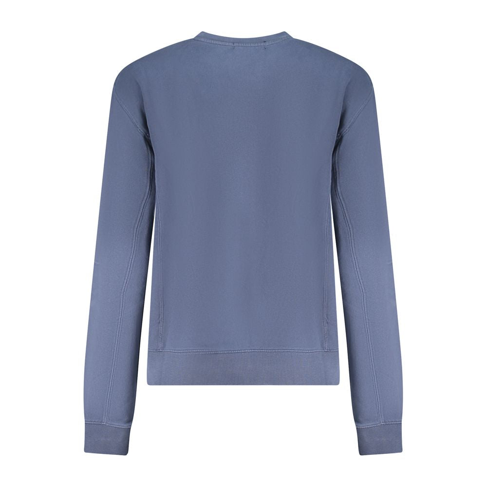 Back view of North Sails Blue Cotton Women Sweater showcasing its soft fabric and casual chic design.