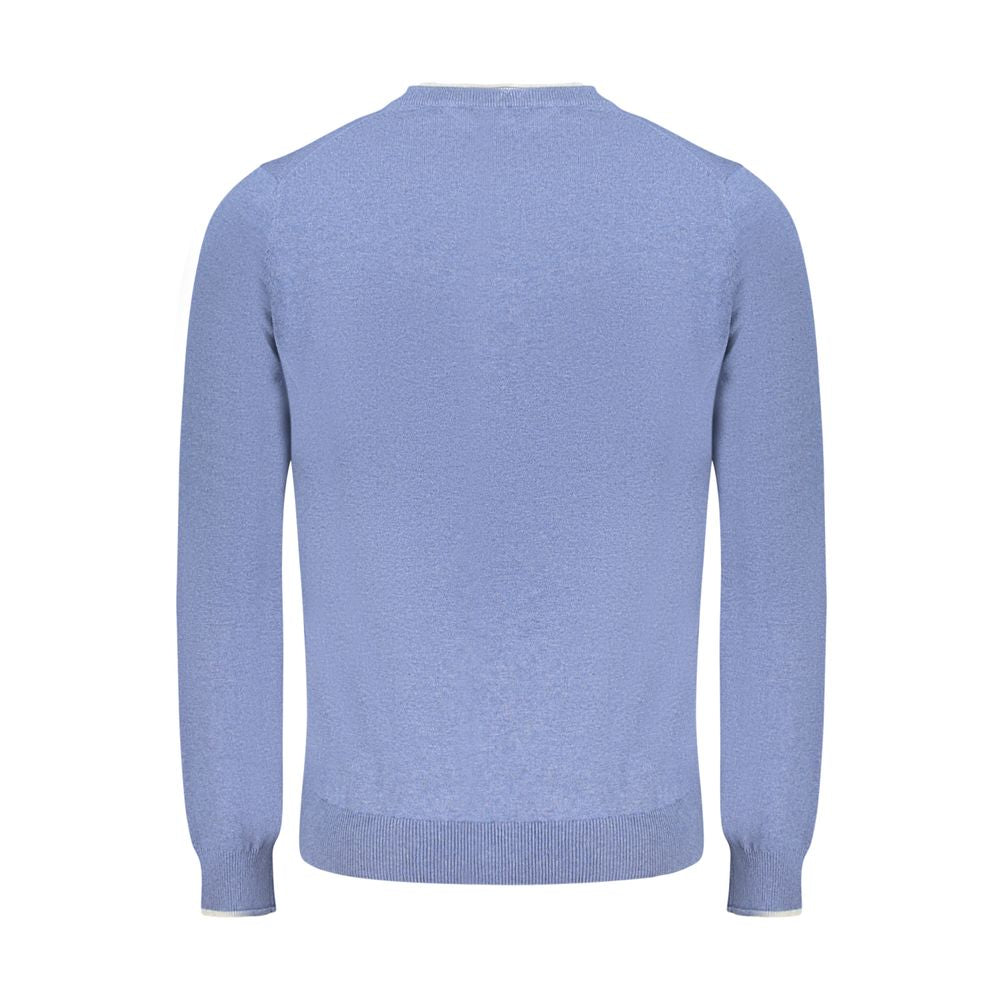 Back view of North Sails Blue Cotton Men Sweater showcasing premium craftsmanship.