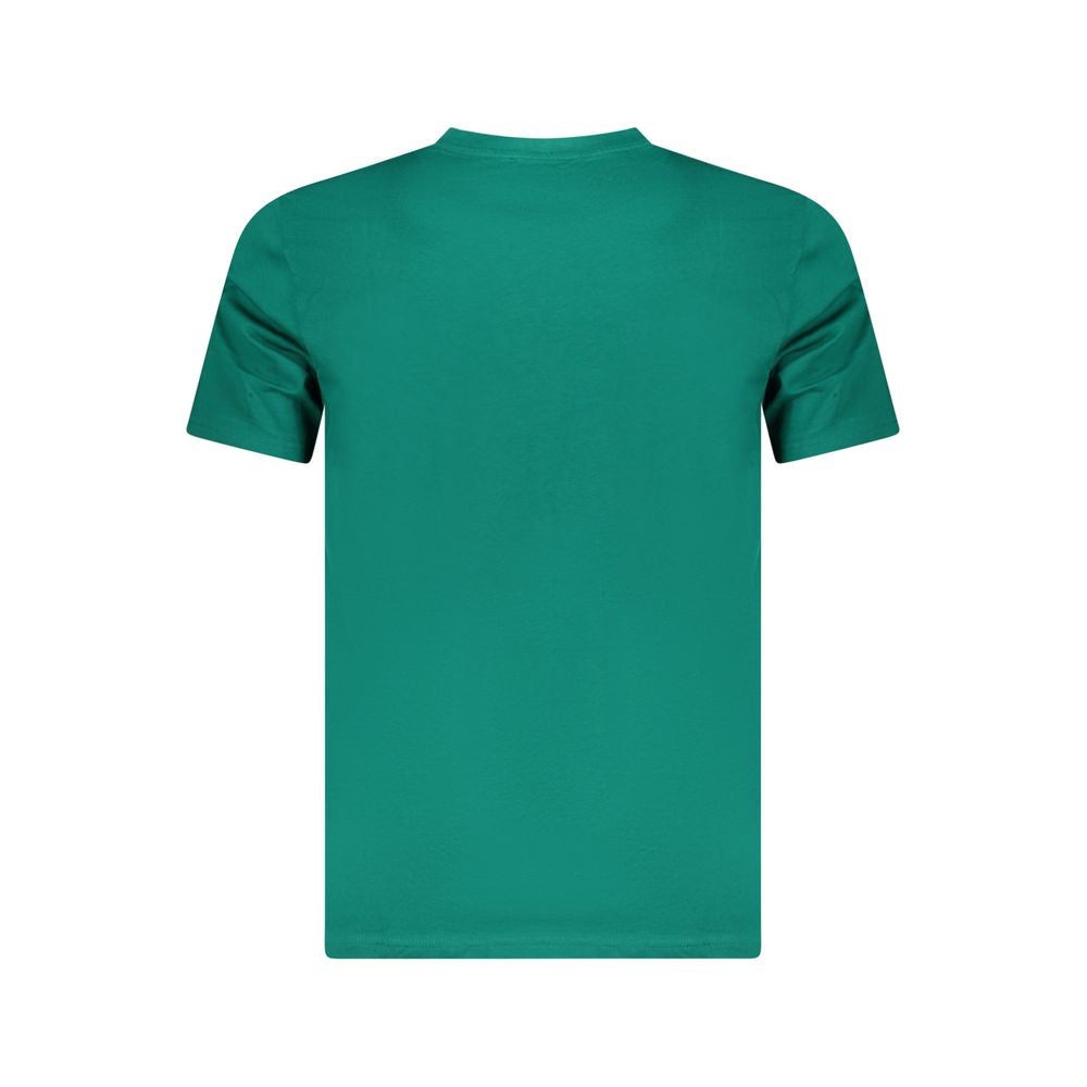Cavalli Class Green Cotton T-Shirt with short sleeves and crew neck. Features printed logo on the front.