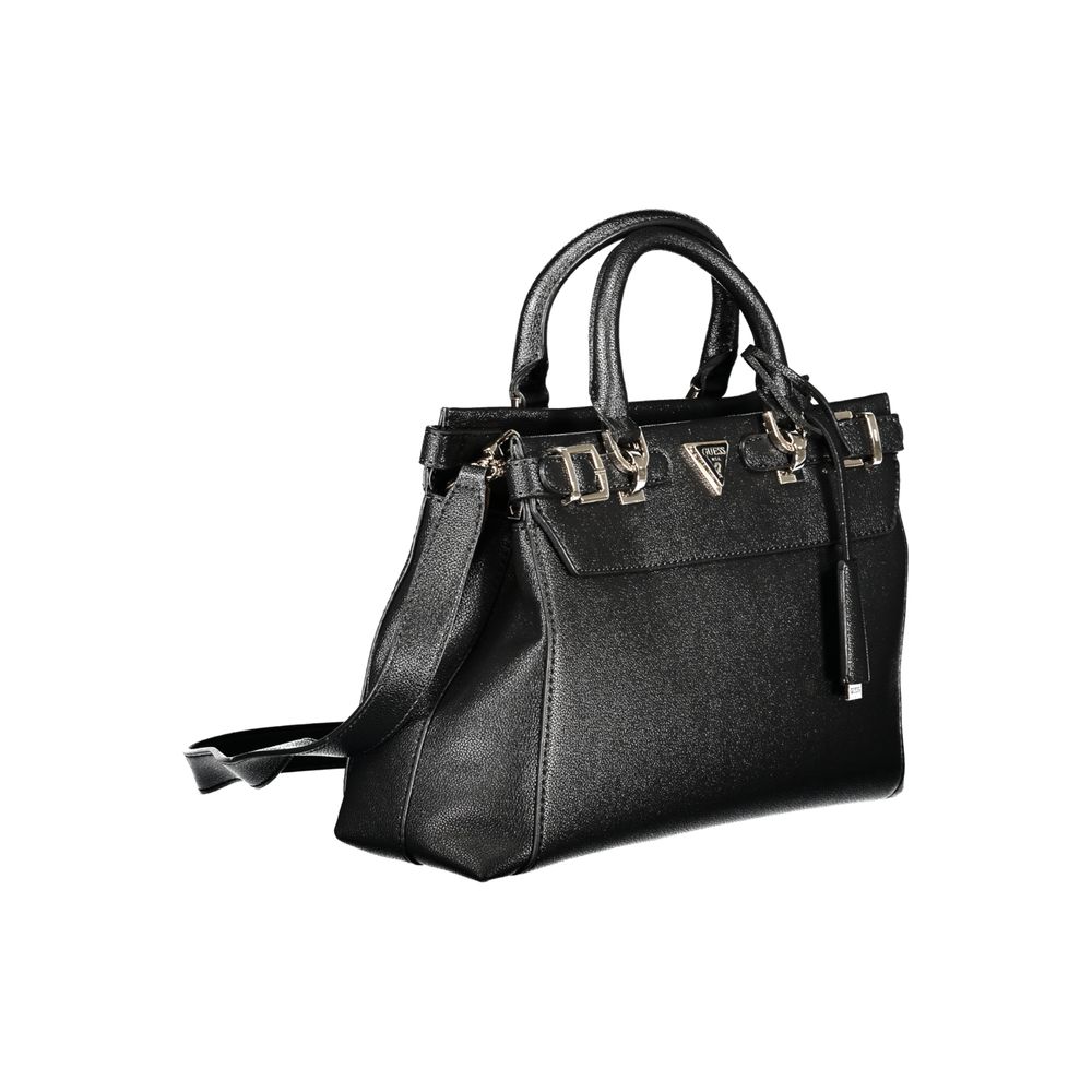 Guess Jeans Black Polyethylene Women Handbag with sleek design and contrasting details