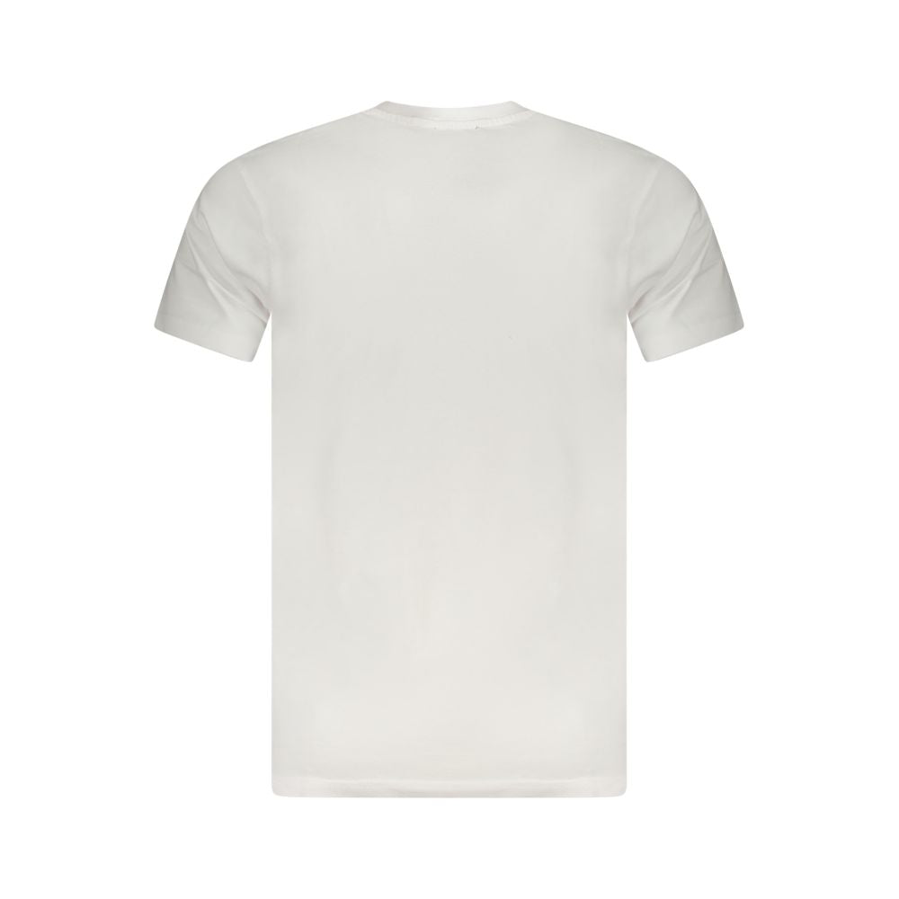 Cavalli Class White Cotton Men T-Shirt featuring luxury design and comfort, perfect for fashion-forward style enthusiasts.