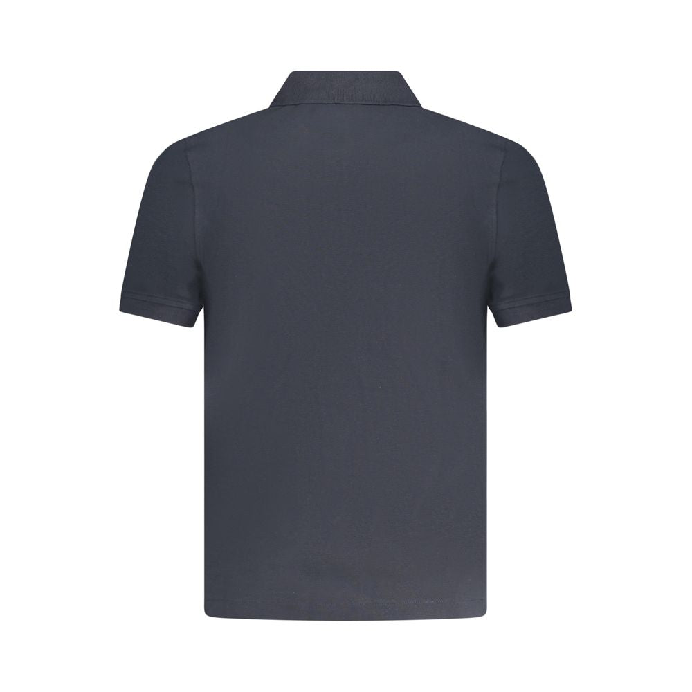 K-WAY Blue Cotton Polo Shirt, short sleeve, 2 buttons, logo on back, stylish and comfortable design for casual wear.