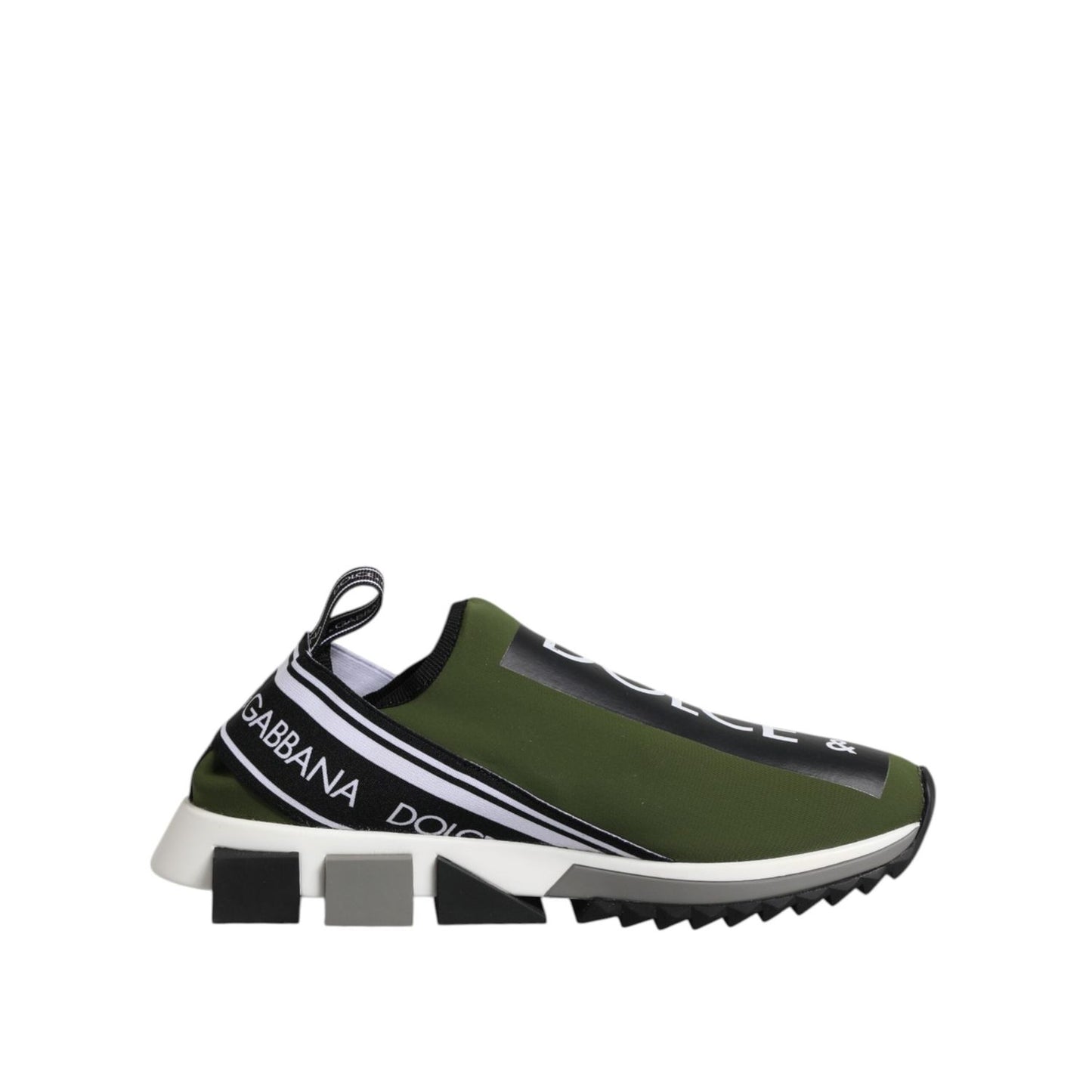 Dolce & Gabbana Green Black Slip On Sorrento Sneakers Shoes MV7300-39.5