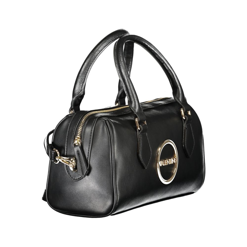Mario Valentino Black Polyethylene Handbag with handles, shoulder strap, zip closure, and logo