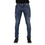 Dolce & Gabbana Blue Washed Skinny Cotton Tattered Denim Jeans PAN76356-46