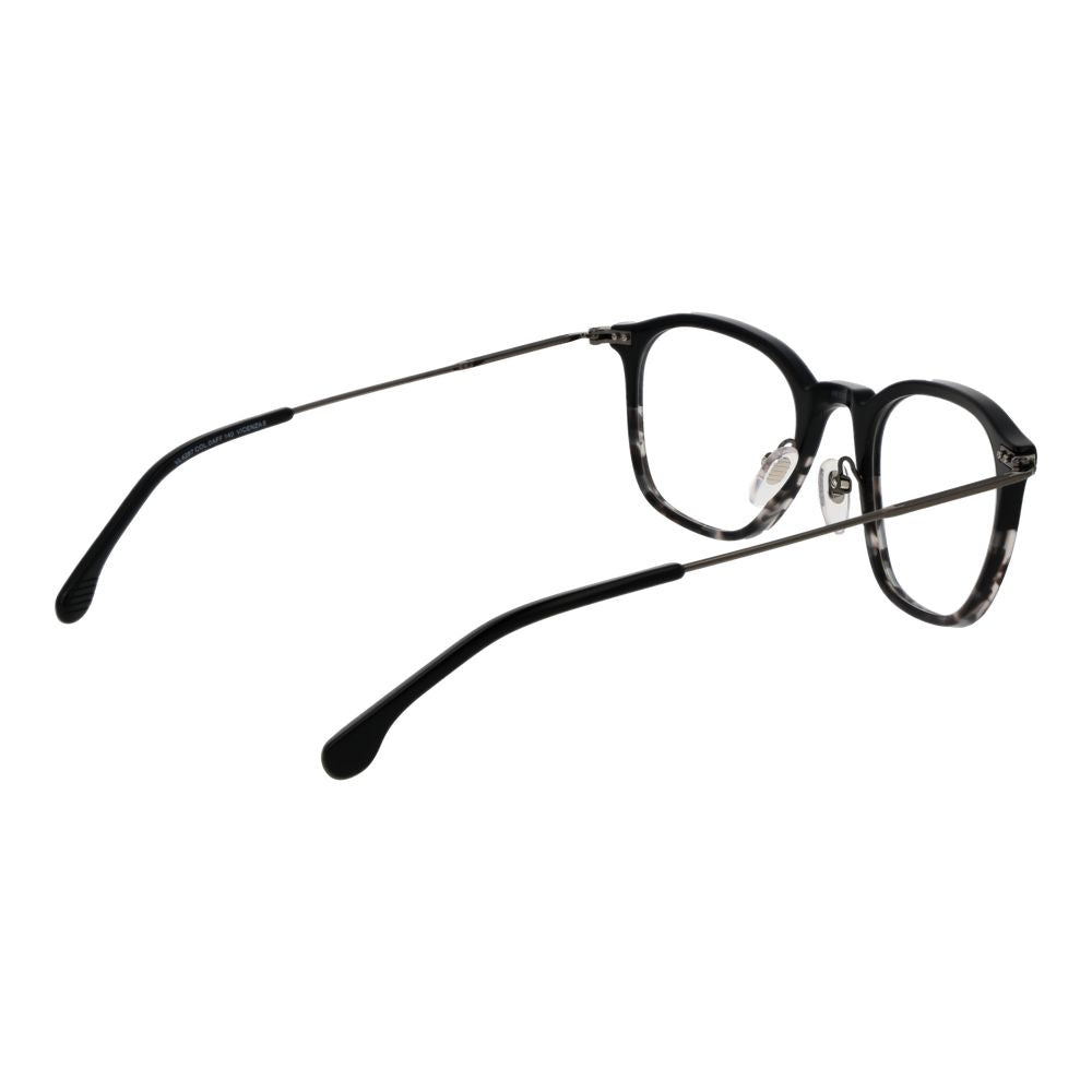 Lozza Black Metal Glasses (Frames) - Unisex, square shape with full-rim black metal frame and demo lenses.