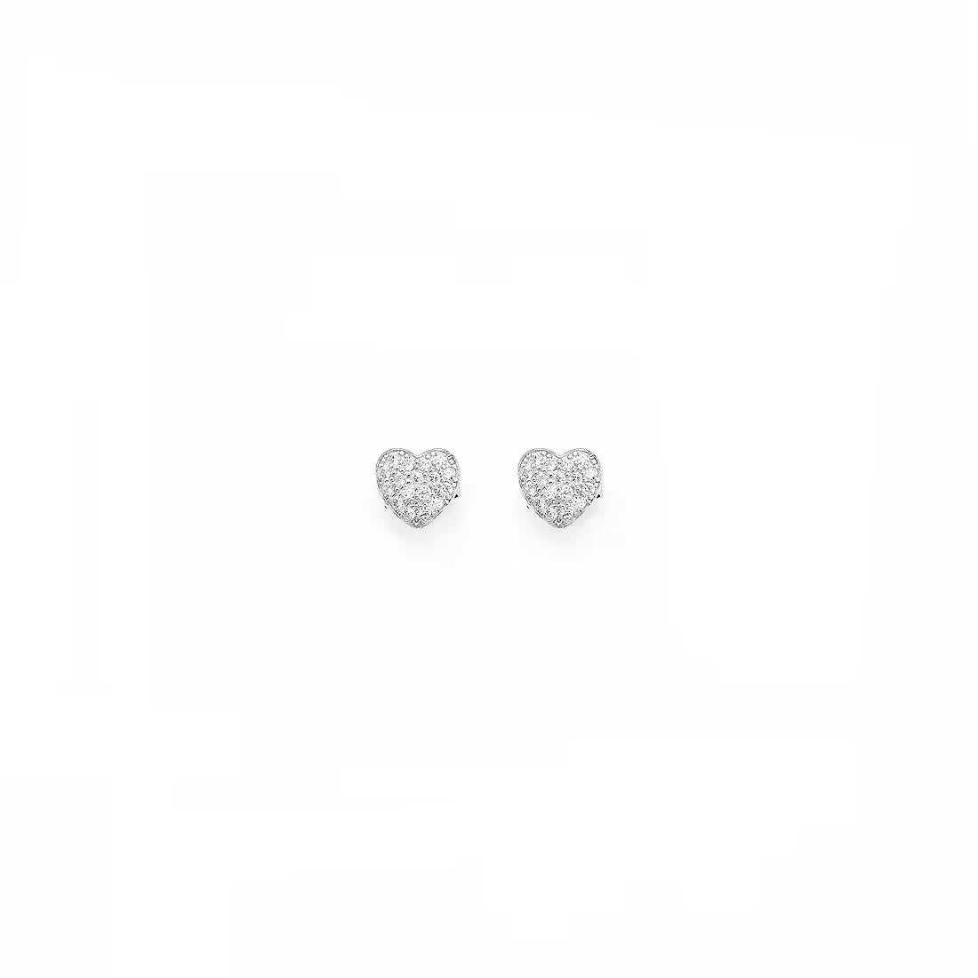 AMEN JEWELRY Mod. ORHZB1 heart-shaped earrings in silver, minimalist design