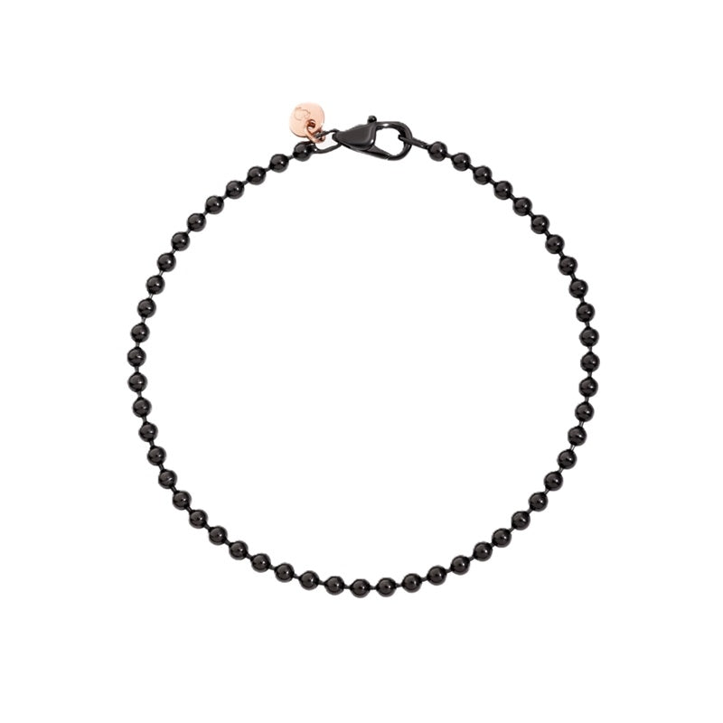 BRACCIALI DODO MOD. DBB7008EVERYPVDMXM elegant black bead bracelet with a unique clasp design