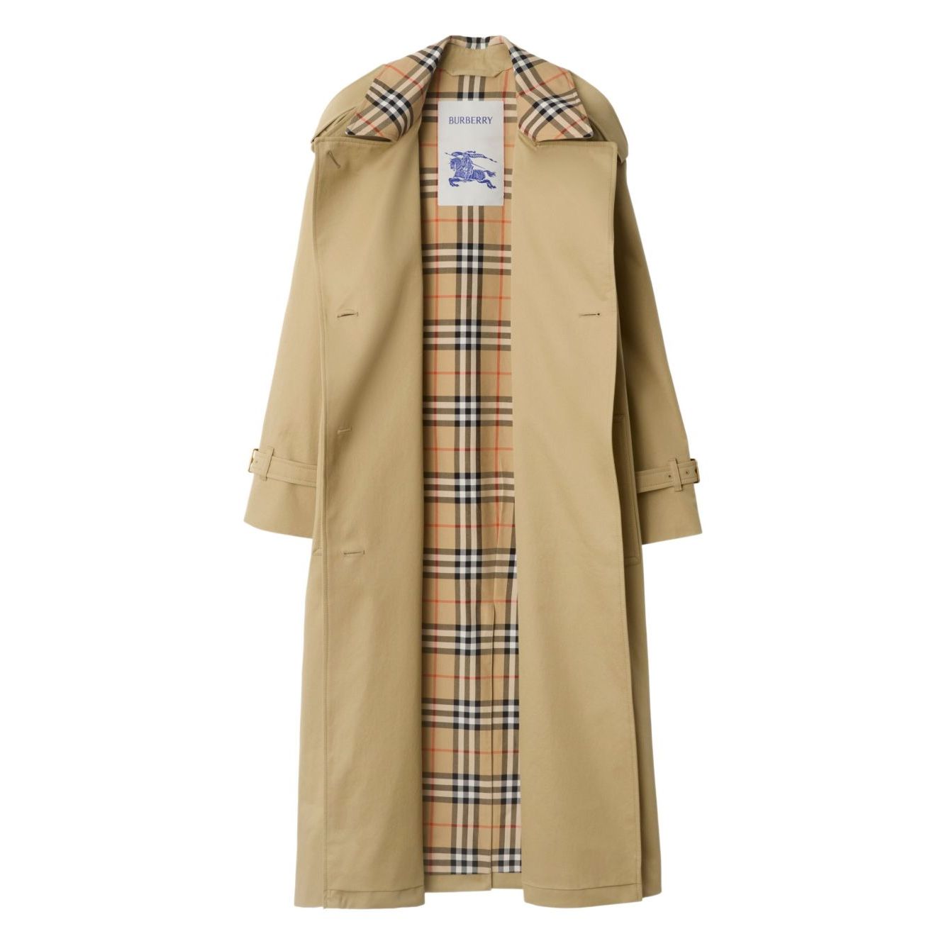 Burberry Castleford Medium Trench Coat with Check Collar
