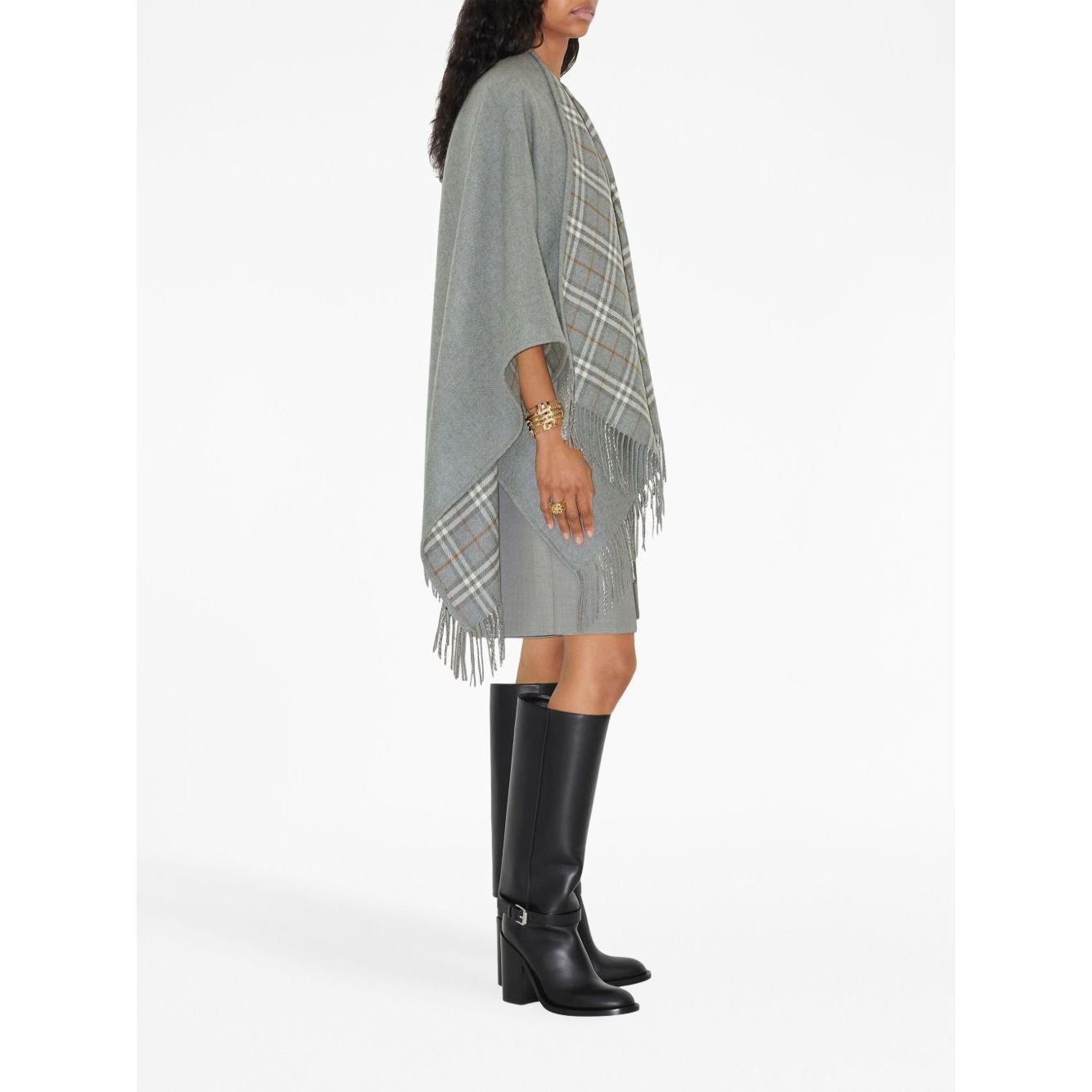 Burberry Vintage Check Reversible Wool Cape