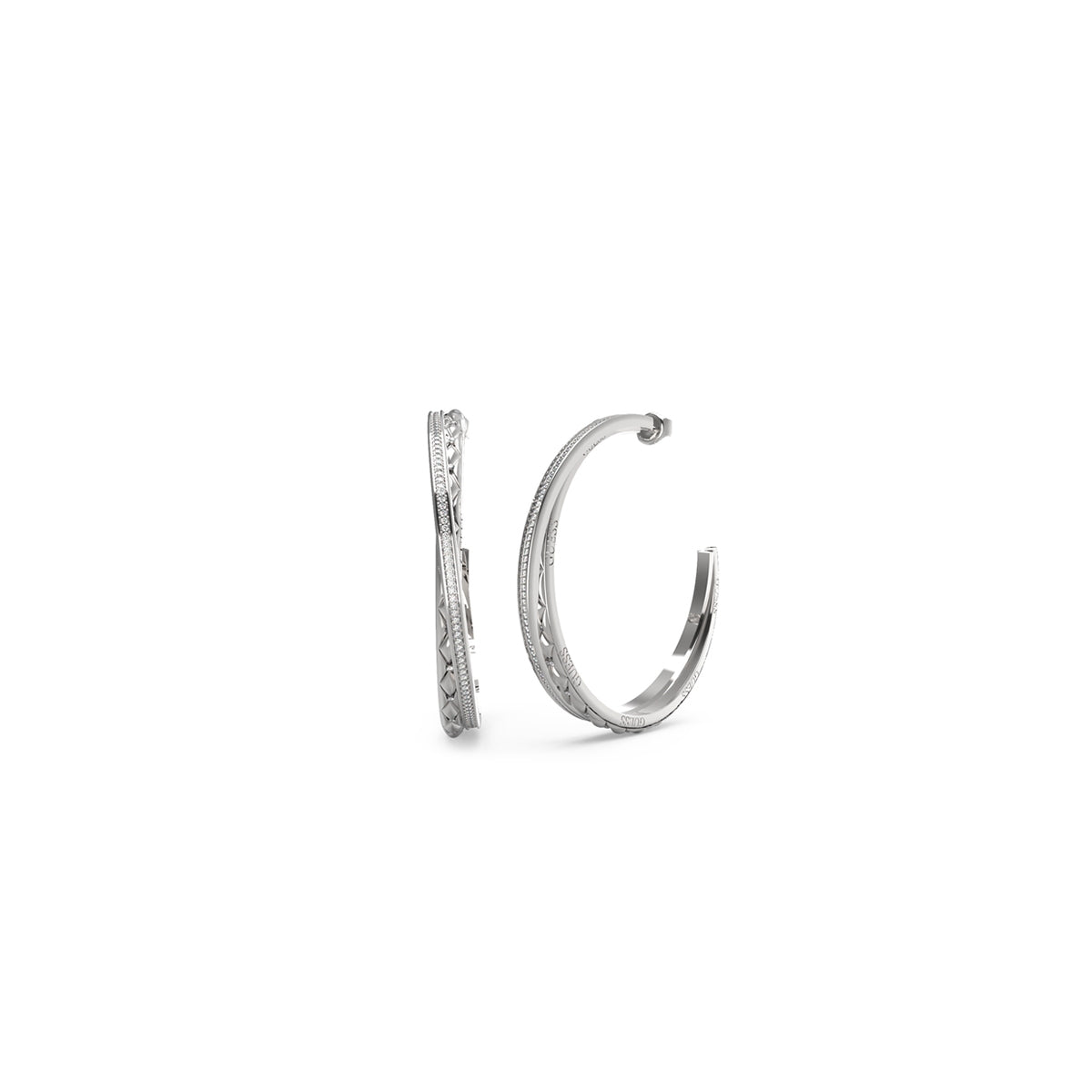 GUESS JEWELS JEWELRY Mod. JUBE04585JWRHT-U silver hoop earrings