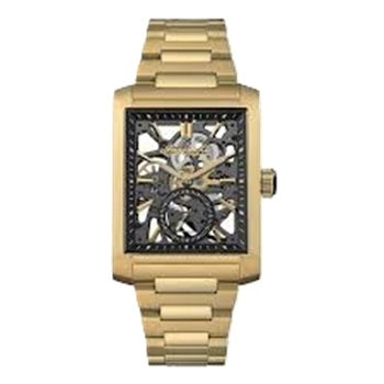 INGERSOLL 1892 WATCHES Mod. I17002 gold watch with black skeleton dial and gold bracelet