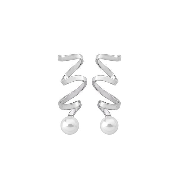 MAJORICA JEWELRY Mod. 16149.01.2.000.010.1 elegant spiral pearl earrings