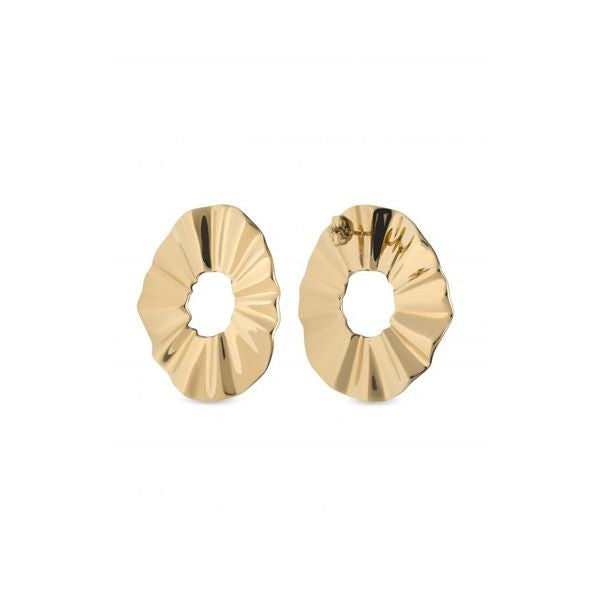 Elegant gold earrings from ROSEFIELD JEWELS JEWELRY Mod. BLWEG-J213, showcasing a unique, textured design.