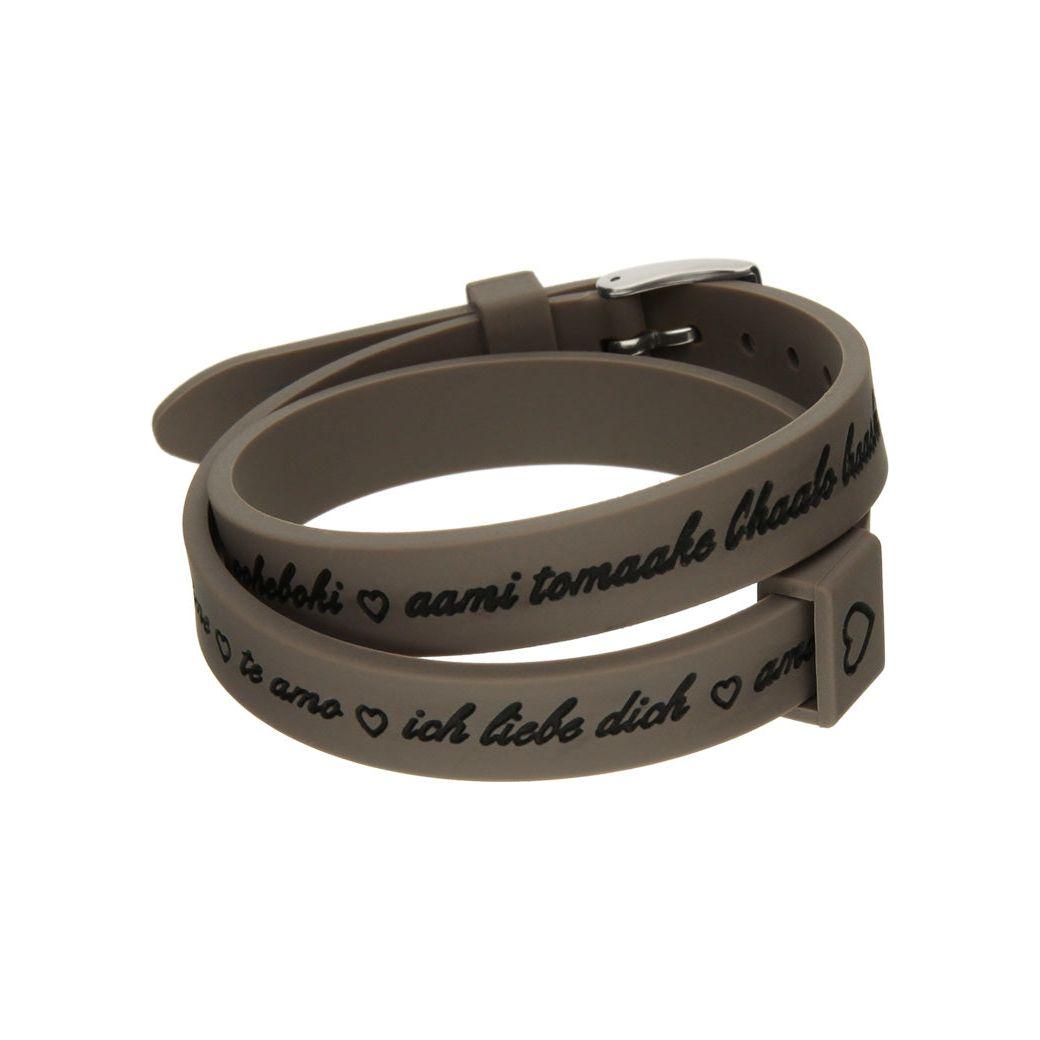 Il MEZZOMETRO Mod. I LOVE YOU SILVER - Bracciale in silicone/silicone bracelet Bracelet