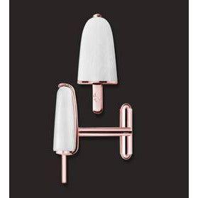 AMBROSINI JEWELS - GEMELLI ARGENTO 925° ghiacciolo finitura rosé pietra bianca Cufflinks