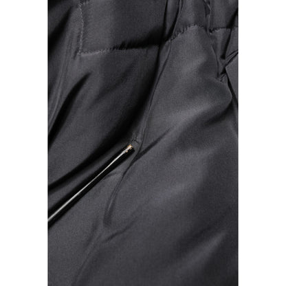 Dolce & Gabbana Black Silk Padded Parka Men Coat Jacket