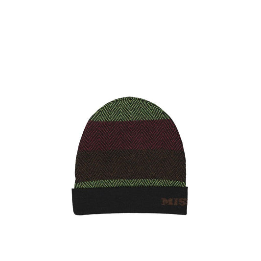 Missoni Black Wool Beanie 1728,75611013280,Accessories,Beanie - Hats - Accessories,Black,Hats - Accessories,Men,Missoni,New with tags,UNI