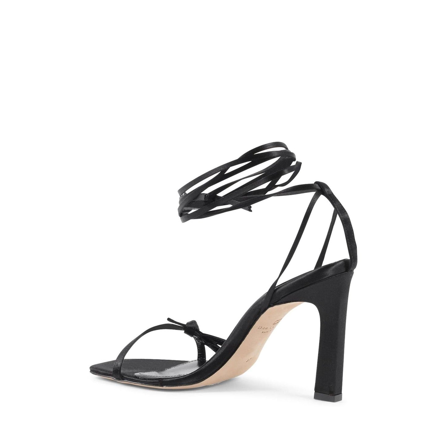 Dee Ocleppo Black Satin Strap-On Sandals