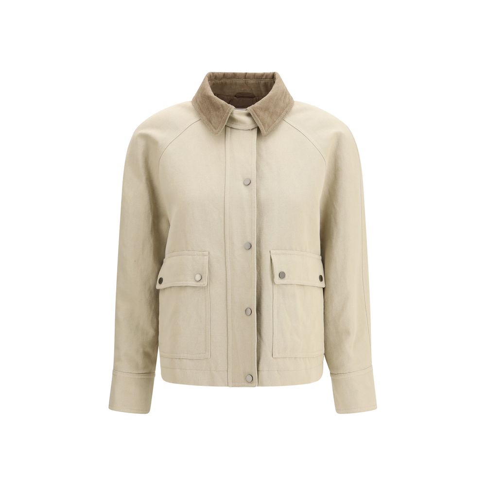 Brunello Cucinelli Beige Cotton Coat1728,72470364320,Beige,Brunello Cucinelli,Clothing,Coats - Jackets & Coats - Clothing,IT44 | L,Jackets & Coats - Clothing,New with tags,Women