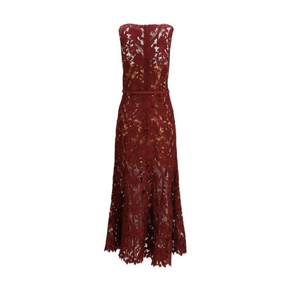 Self-Portrait Bordeaux Polyester Cocktail Dress
