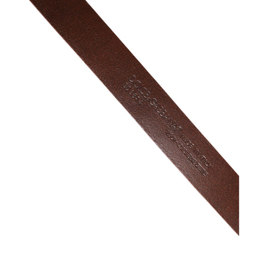 Dolce & Gabbana Red Leather Gold Tone Metal Buckle Men Belt