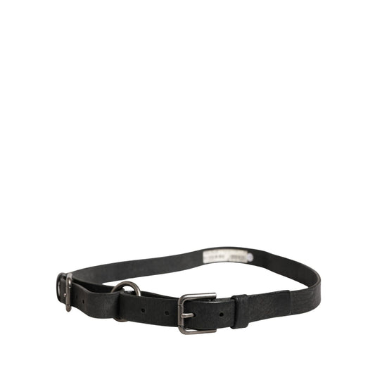 Dolce & Gabbana Men Black Calfskin Leather Metal Buckle Belt