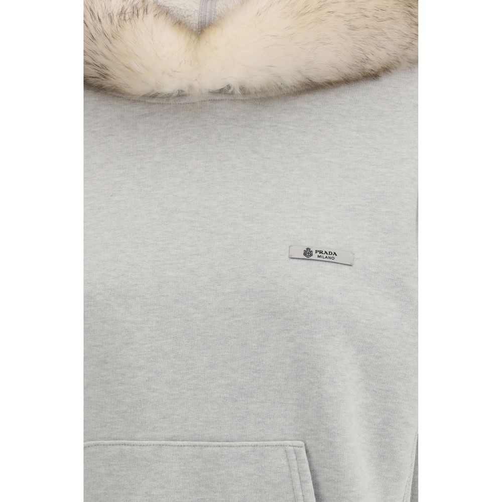 Prada Gray Cotton Sweatshirt 1728,72470364320,Clothing,Gray,New with tags,Prada,Sweaters - Clothing,Sweatshirts - Sweaters - Clothing,Women,XS