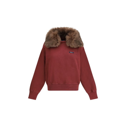 Prada Bordeaux Cotton Sweatshirt 1728,72470364320,Bordeaux,Clothing,New with tags,Prada,S,Sweaters - Clothing,Sweatshirts - Sweaters - Clothing,Women