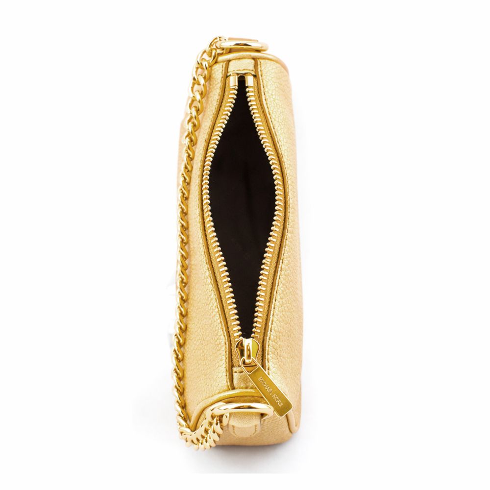 Michael Kors Gold Leather Shoulder Bag